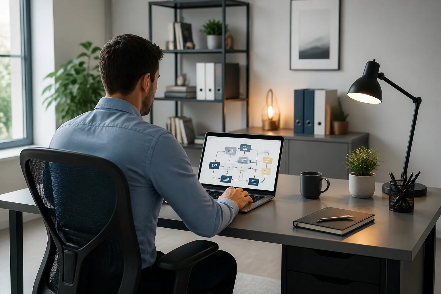 Espace de travail moderne pour le teletravail