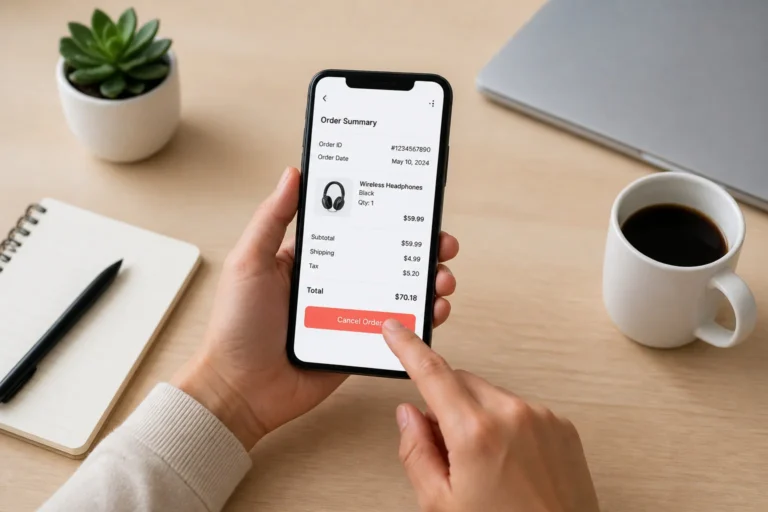 Annuler une commande sur smartphone
