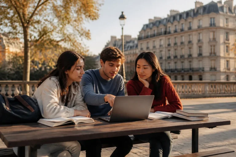 Etudiants collaborant a paris