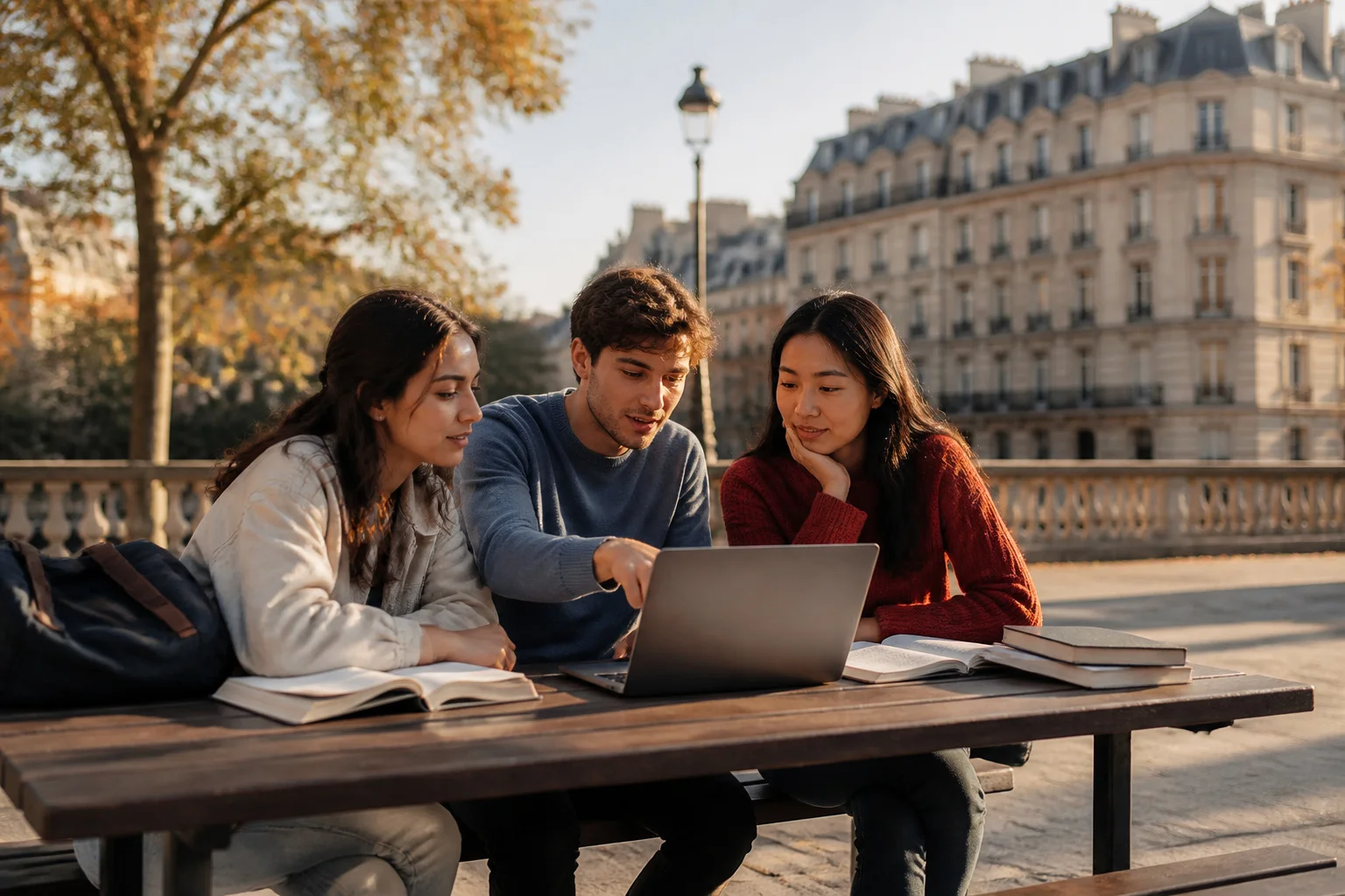 Etudiants collaborant a paris