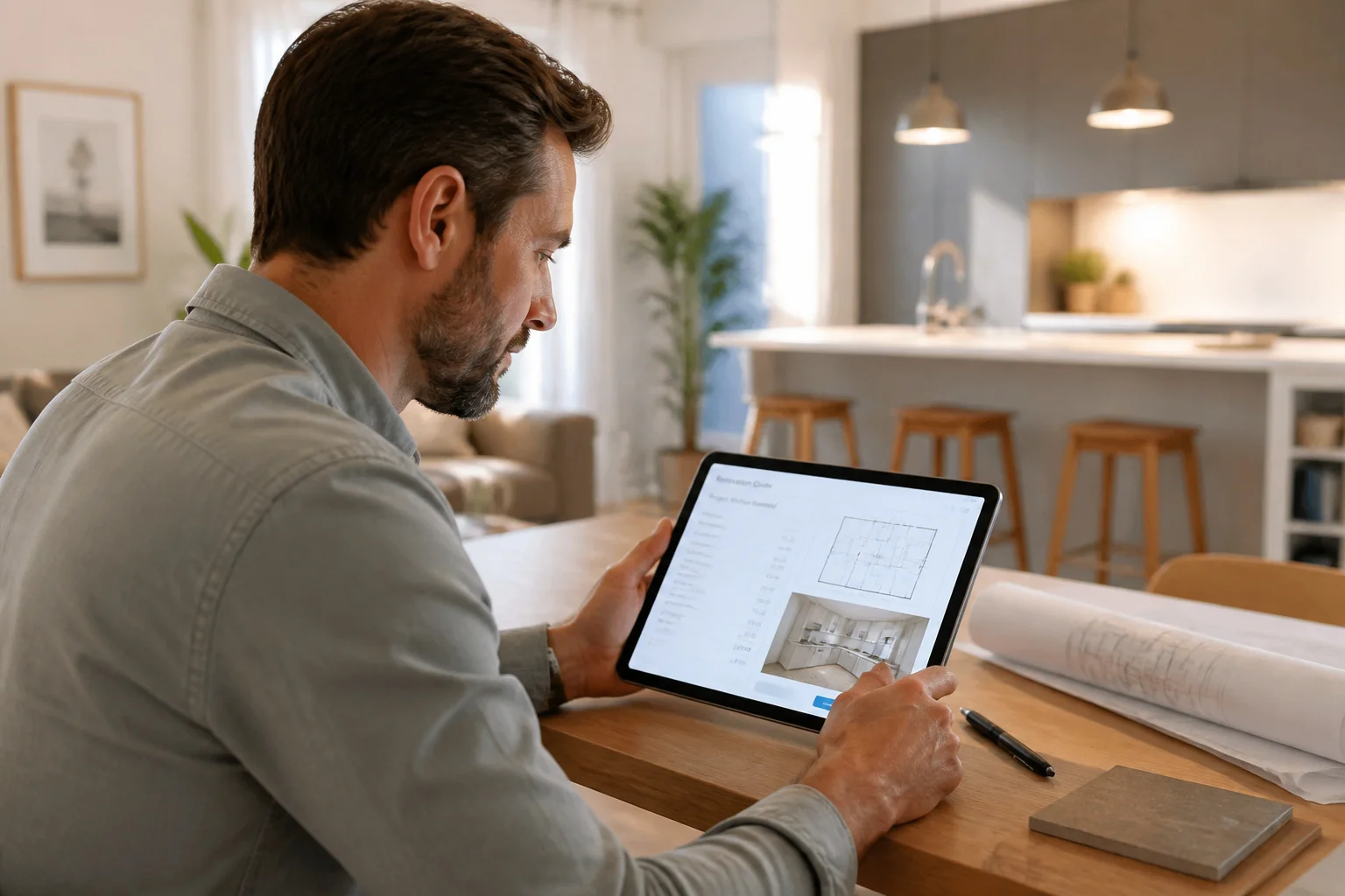 Planification de renovation sur tablette