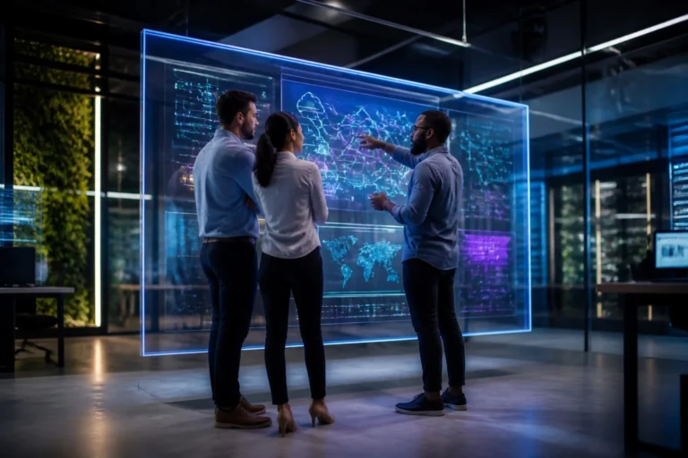 Collaboration high tech autour dun ecran interactif