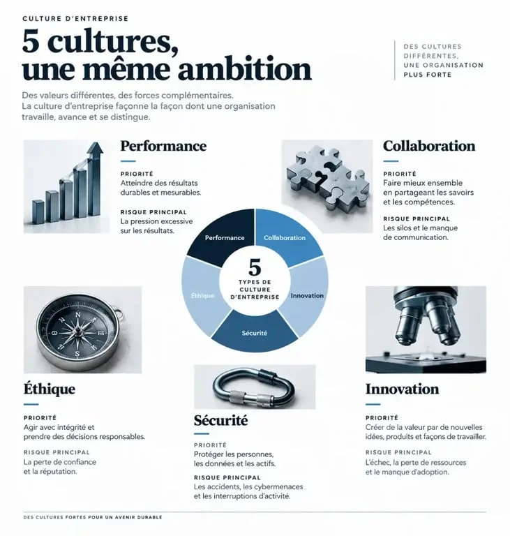 Culture de l’entreprise : comparaison des cinq types de culture, de la performance à l’éthique