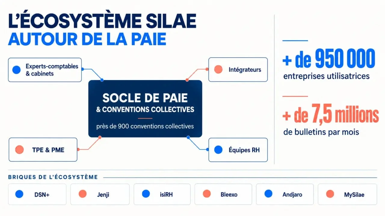 Silaer : infographie de l’écosystème Silae, de la paie aux solutions RH