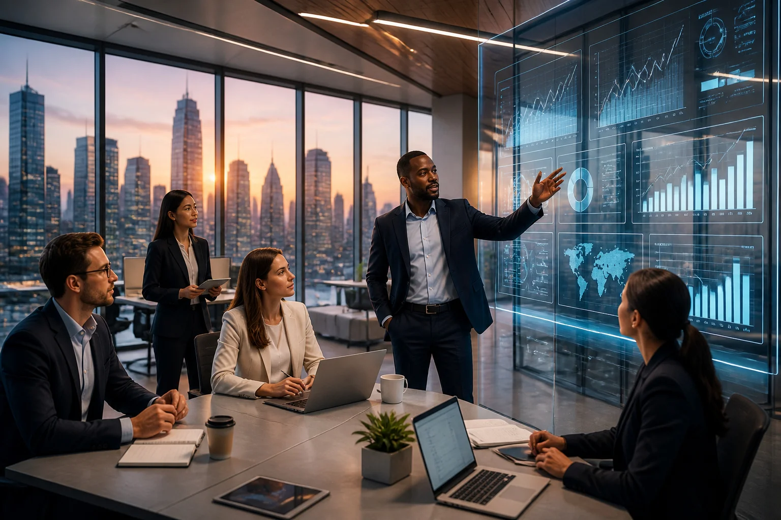 Reunion dequipe dynamique dans un bureau moderne