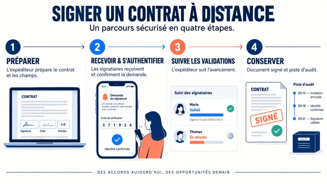 Docu e sign : parcours de signature électronique d’un contrat à distance